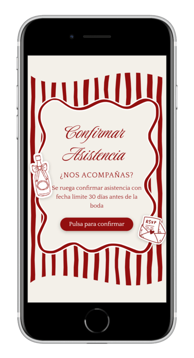 Invitación digital de boda coquette personalizada 4