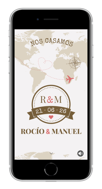 Invitación digital de boda wanderlust personalizada 2