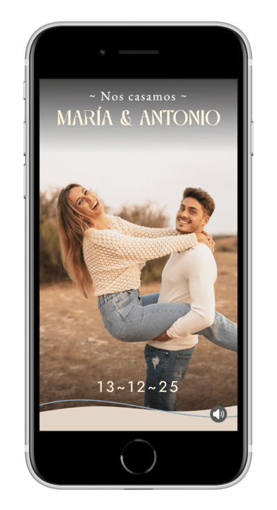 Invitación digital de boda waves personalizada 2