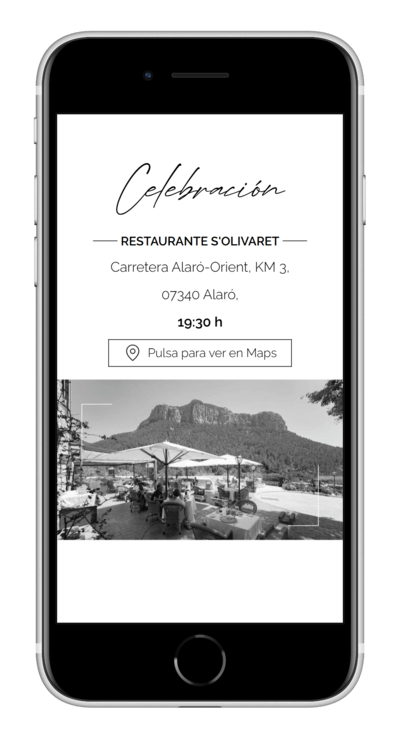 Invitación digital de boda blackline personalizada 3