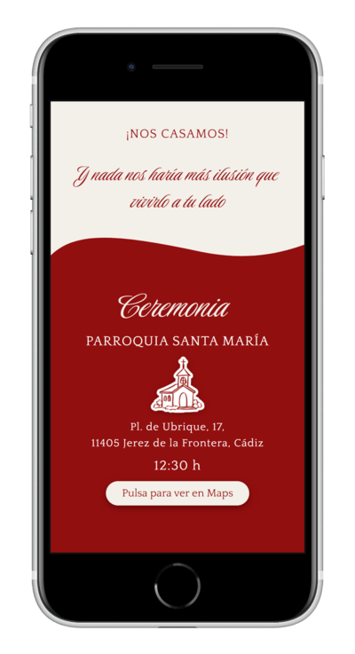Invitación digital de boda coquette