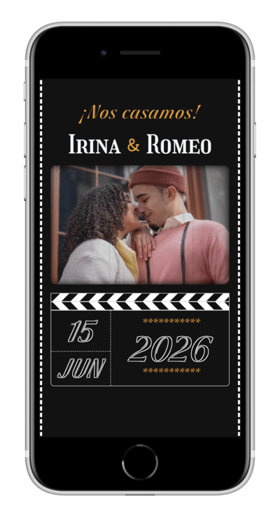 Invitación digital de boda hollywood