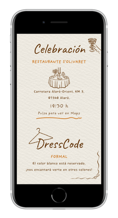 Invitación digital de boda kraft personalizada 3