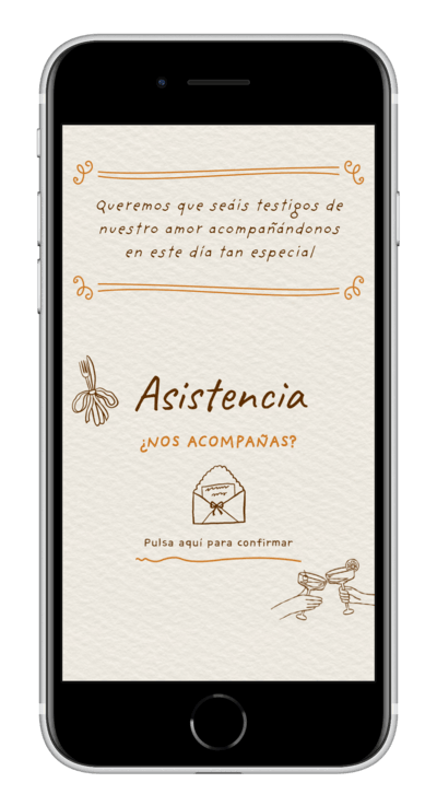 Invitación digital de boda kraft personalizada 4