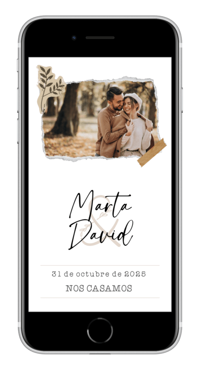 Invitación digital de boda vintage