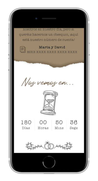 Invitación digital de boda vintage personalizada 6