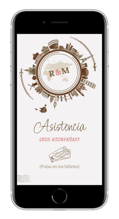 Invitación digital de boda wanderlust personalizada 4