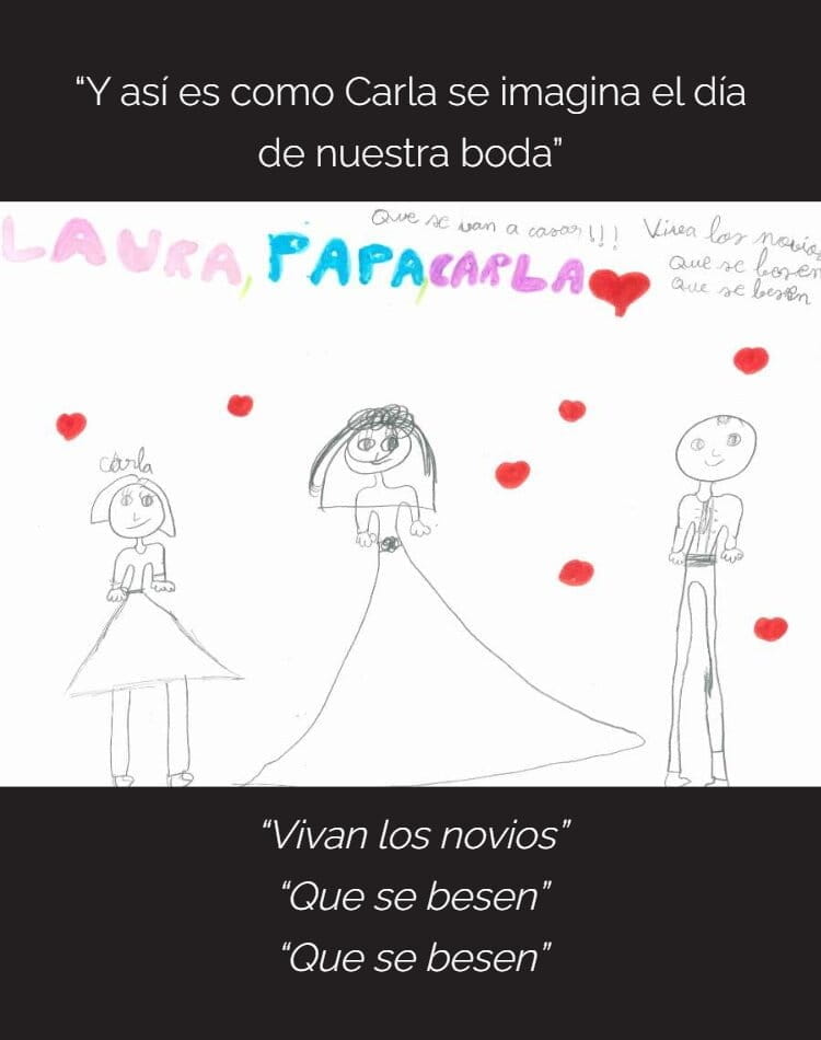 Dibujo personalizado de Carla para su boda