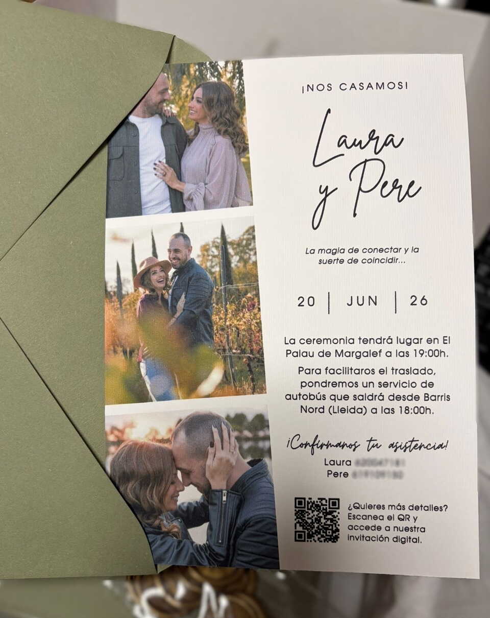 Invitación de boda para imprimir estilo Polaroid