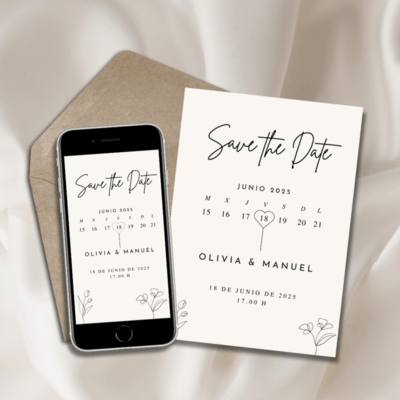 Ejemplo Save The Date en el calendario