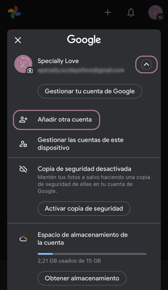 App Google Fotos - Paso 1.2