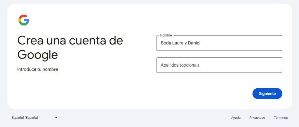 Web Google Fotos - Paso 1