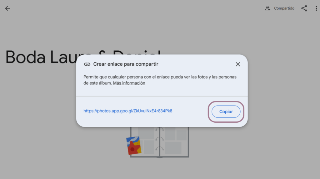 Web Google Fotos - Paso 5