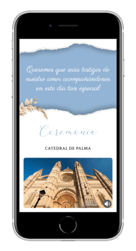 Invitación de boda Clásica en azul