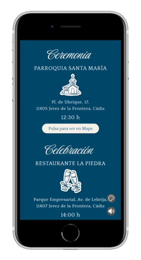 Invitación de boda Coquette en azul