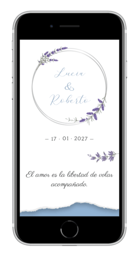 Invitación digital clásica con lavanda
