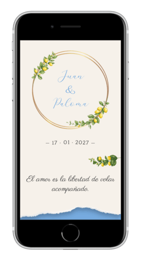 Invitación digital clásica con limonero