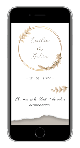 Invitación digital clásica con pampas