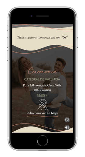 Invitación de boda Playa disponible en terracota y marrón